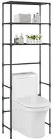 Scaffale per Bagno con 3 Ripiani Nero 53x28x169 cm cod mxl 54058