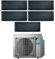 Climatizzatore Condizionatore Daikin Bluevolution Penta Split Inverter serie FTXA-BT STYLISH REAL BLACKWOOD 7+7+7+7+7 con 5MXM90N R-32 Wi-Fi Integrato 7000+7000+7000+7000+7000 Colore Legno Nero - Garanzia Italiana