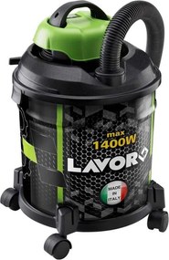 Aspirapolvere bidone 1400 Watt 20L fusto acciaio motore silenziato doppio isolamento elettrico con accessori integrati