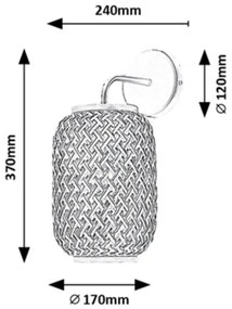 Rabalux 71091 - Applique ADALLA 1xE27/40W/230V rattan