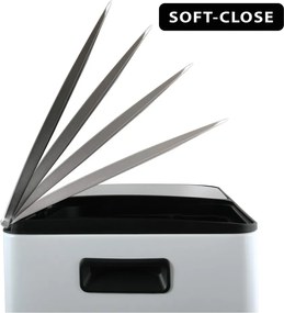 Cestino per la spazzatura bianco opaco in acciaio per raccolta differenziata/con pedale 2x20 l Aliya – Spirella