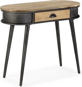 Tavolo consolle nero/di colore naturale 38x90 cm Delhi – MOME