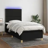 Letto a Molle con Materasso e LED Nero 80x200 cm in Tessuto 3135311