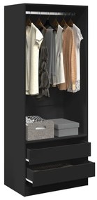 Armadio Nero 80x50x200 Cm İn Legno Multistrato /