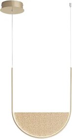 Lampada a sospensione LED LOTUS 53 cm con inserto amovibile in vetro granigliato ORO