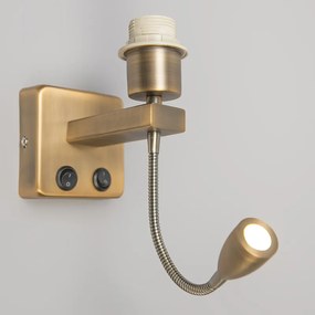 Lampada da parete bronzo con braccio di lettura incl. LED - Brescia Combi