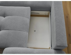 Divano angolare grigio allungabile/con contenitore (con penisola a sinistra/con chaise lounge) con rivestimento in ciniglia Roxelane – Bobochic Paris