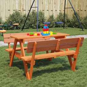 Tavolo Da Picnic Per 4 Bambini Con Foro Ombrellone Legno Abete /