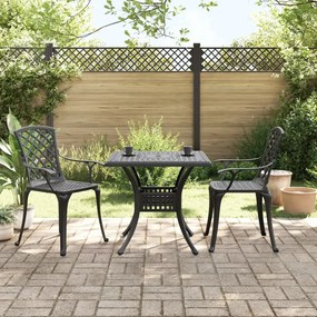 Set Da Bistrot 3 Pz Nero İn Alluminio Pressofuso /