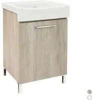 Mobile lavatoio con lavabo in ceramica - Bianco classico 50x50 cm