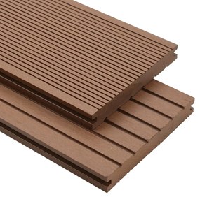 Pavimento Esterni Wpc Pieno Accessori 26m² 2,2m Marrone Chiaro /