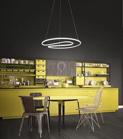 Sospensione in alluminio verniciato bianco hug 6625 b lc