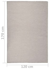 Tappeto da Esterni a Tessitura Piatta 120x170 cm Tortora