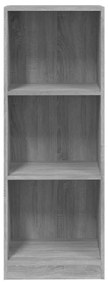 Libreria 3 ripiani grigio sonoma 40x24x109 cm legno multistrato