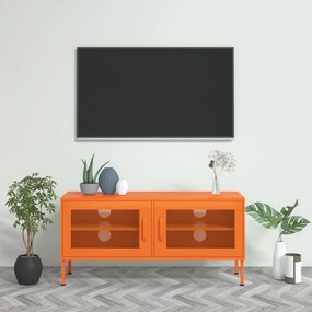 Mobile tv arancione 105x35x50 cm in acciaio