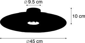 Plafoniera nera con paralume piatto color tortora 45 cm - Combi