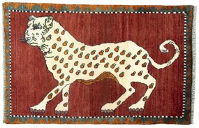 Gabbeh Tappeto 130x80 Rosso (Iran) Annodato A Mano
