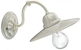 Applique Vintage B&W Metallo Smaltato Bianco 1 Luce E27
