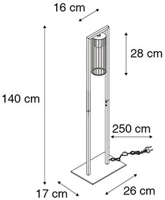 Lampada da terra moderna intelligente nera incl. Wifi ST64 - Balenco Wazo