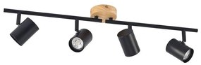 Lindby - Xiomara 4 Plafoniera Black/Light Wood Lindby