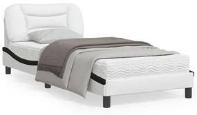 Giroletto Con Luci Led Bianco E Nero 90x190 Cm İn Similpelle /