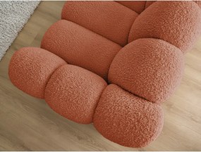 Divano color mattone con rivestimento in bouclé 232 cm Hippolyte – Bobochic Paris