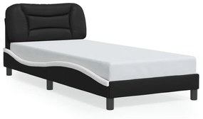 Giroletto Con Luci Led Nero E Bianco 90x200 Cm İn Similpelle /