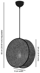 Lampadario a sospensione DRUM 1xE27/60W/230V grigio/nero