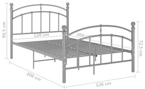 Giroletto Grigio in Metallo 120x200 cm