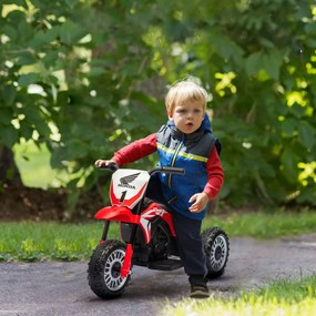 Moto Elettrica per Bambini 3 Ruote 6V con Licenza Honda CRF450RL Rosso...