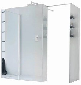 Walk-in wens L 68 x H 200 cm, vetro 6 mm vetro senza finitura / trasparente bianco