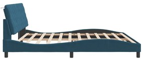 Giroletto con testiera blu 200x200 cm in velluto