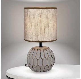 Orion LA 4-1224/1 - Lampada da tavolo PINIA 1xE14/25W/230V ceramiche beige/grigio