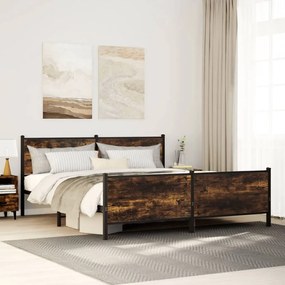 Giroletto Senza Materaso İn Metallo Rovere Fumo 180x200 Cm /