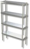 Scaffale 200x60x200 scaffalatura 4 ripiani lisci acciaio inox cucina ristorante pizzeria RS7792