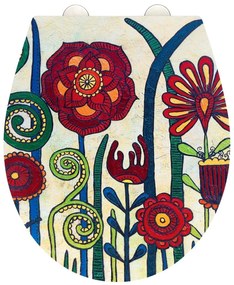 Sedile per wc con chiusura automatica 37 x 44,5 cm Rollin'Art Red Blossom - Wenko