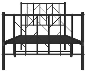 Giroletto con testiera e pediera metallo nero 80x200 cm