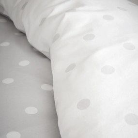 Set copripiumino e federa bianco e grigio in flanella per letto matrimoniale 200x200 cm Polka Dot – Catherine Lansfield