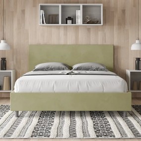 Letto matrimoniale e rete 160x190 in microfibra tč verde Adele