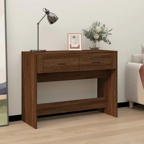 Tavolino consolle rovere marrone 100x39x75 cm legno multistrato