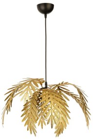 Lampadario Chic Sospensione DUBAI in Metallo con 1 - E27 nero paralume grigiooro E27 Ø50cm