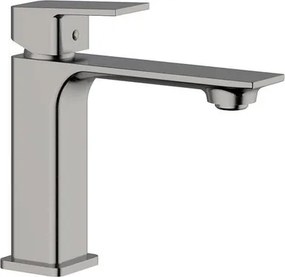 Rubinetto per lavabo a canna media getto aerato Axum nichel spazzolato satinato H 18 cm