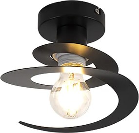Lampada da soffitto intelligente con paralume a spirale nero incl. Wifi A60 - Scroll