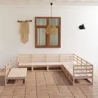 Set Divani da Giardino 9 pz in Legno Massello di Pino 3075854