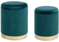 Set 2 Pouf Contenitore Polina Navyus in Tessuto effetto Velluto