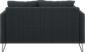 Divano grigio scuro con rivestimento in ciniglia 140 cm Freya – Ropez