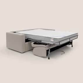 Kansas Divano letto matrimoniale alto 20 cm in tessuto impermeabile misto cotone T13 panna