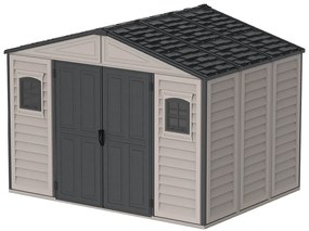 Duramax WoodBridge Plus II grande casetta da giardino in plastica 10,5 x 8 grigio