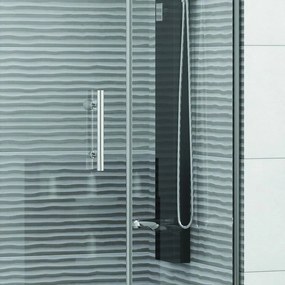 Kamalu - porta doccia 140cm con anta battente e 2 fissi laterali kpx6000