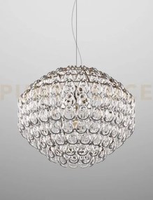 Giogali sospensione 85 cristallo argento e bronzo opaco 5 luci atta...